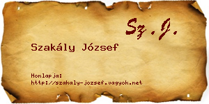 Szakály József névjegykártya